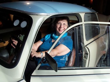 Joyce drives the Trabi small file